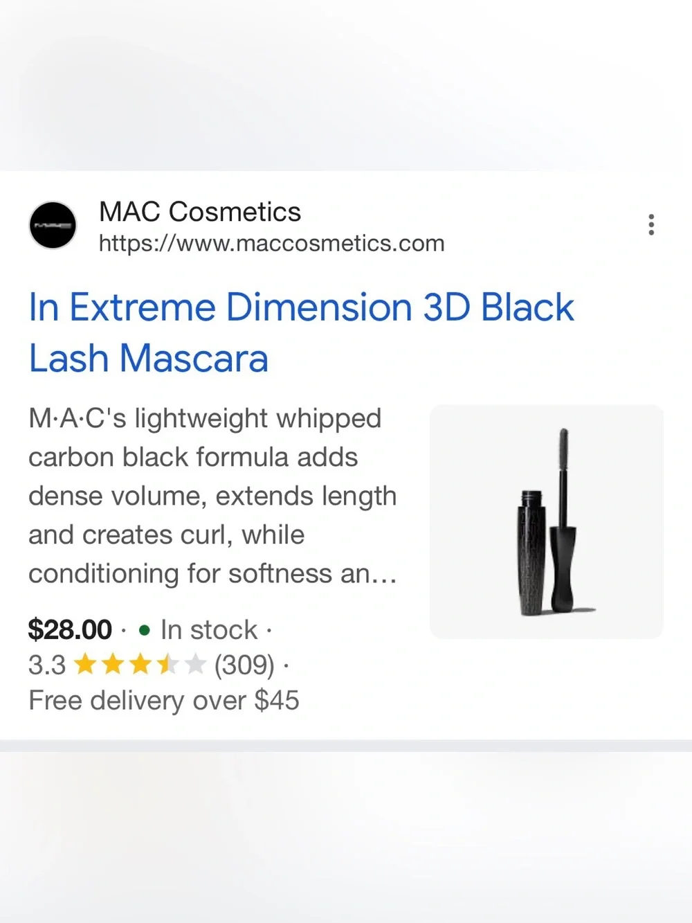 MAC Cosmetics In Extreme Dimension 3D Lash Mascara — Black
